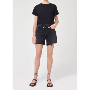 Agolde Criss Cross Black Jean Shorts in Size 28